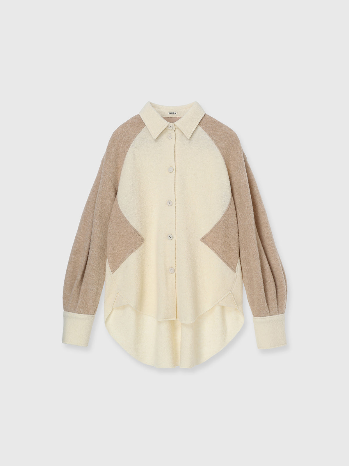 WOOL GAUZE PATCHWORK SHIRT JACKET