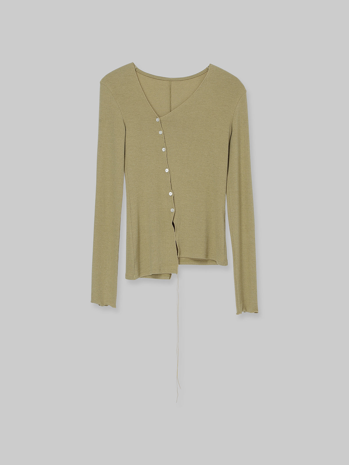 ASYMMETRY NECK RIB TOP