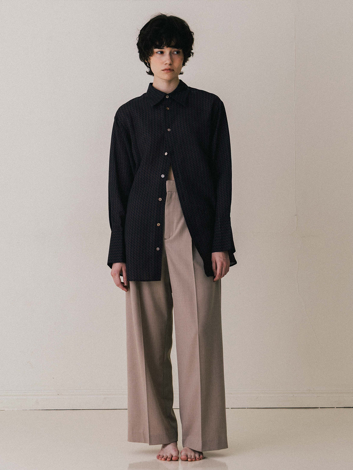 SAVILE WOOL TUCK TROUSERS