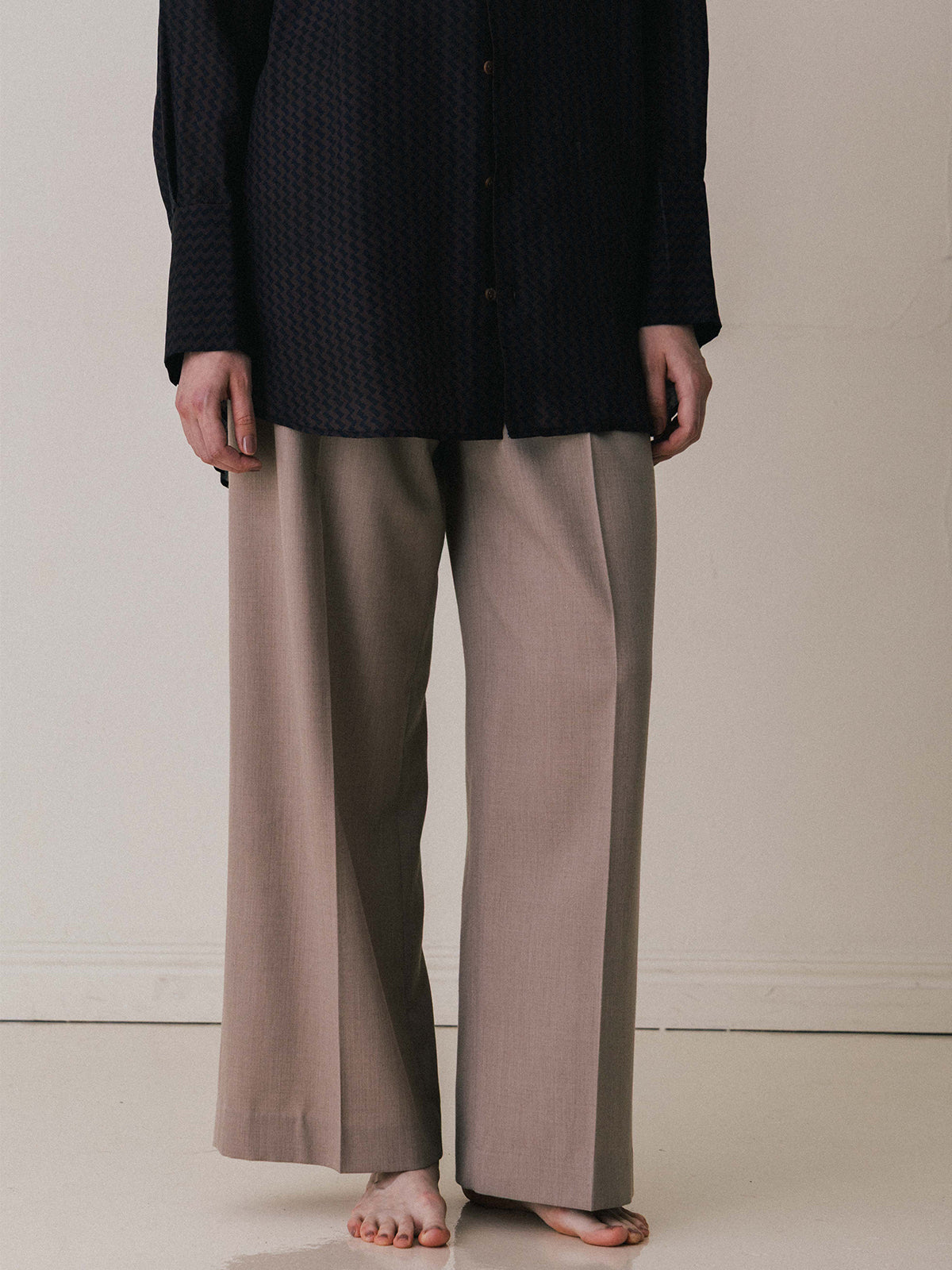 SAVILE WOOL TUCK TROUSERS