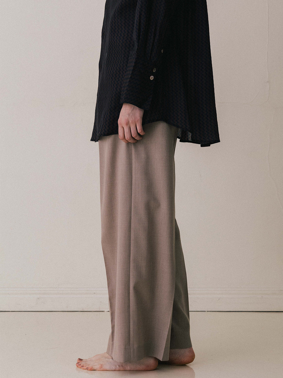SAVILE WOOL TUCK TROUSERS