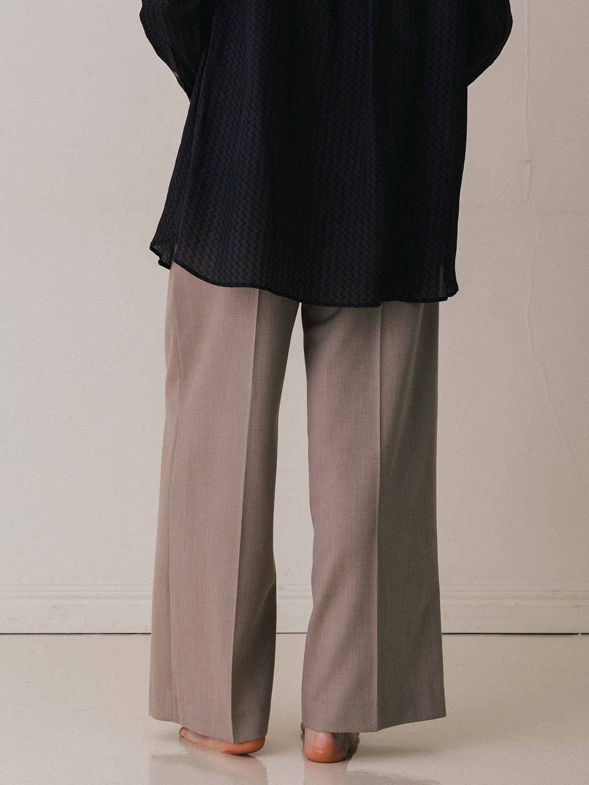 SAVILE WOOL TUCK TROUSERS