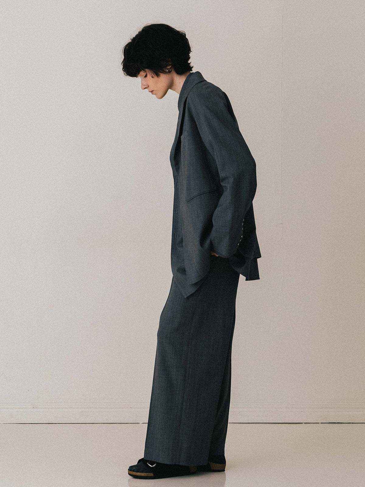 SAVILE WOOL TUCK TROUSERS