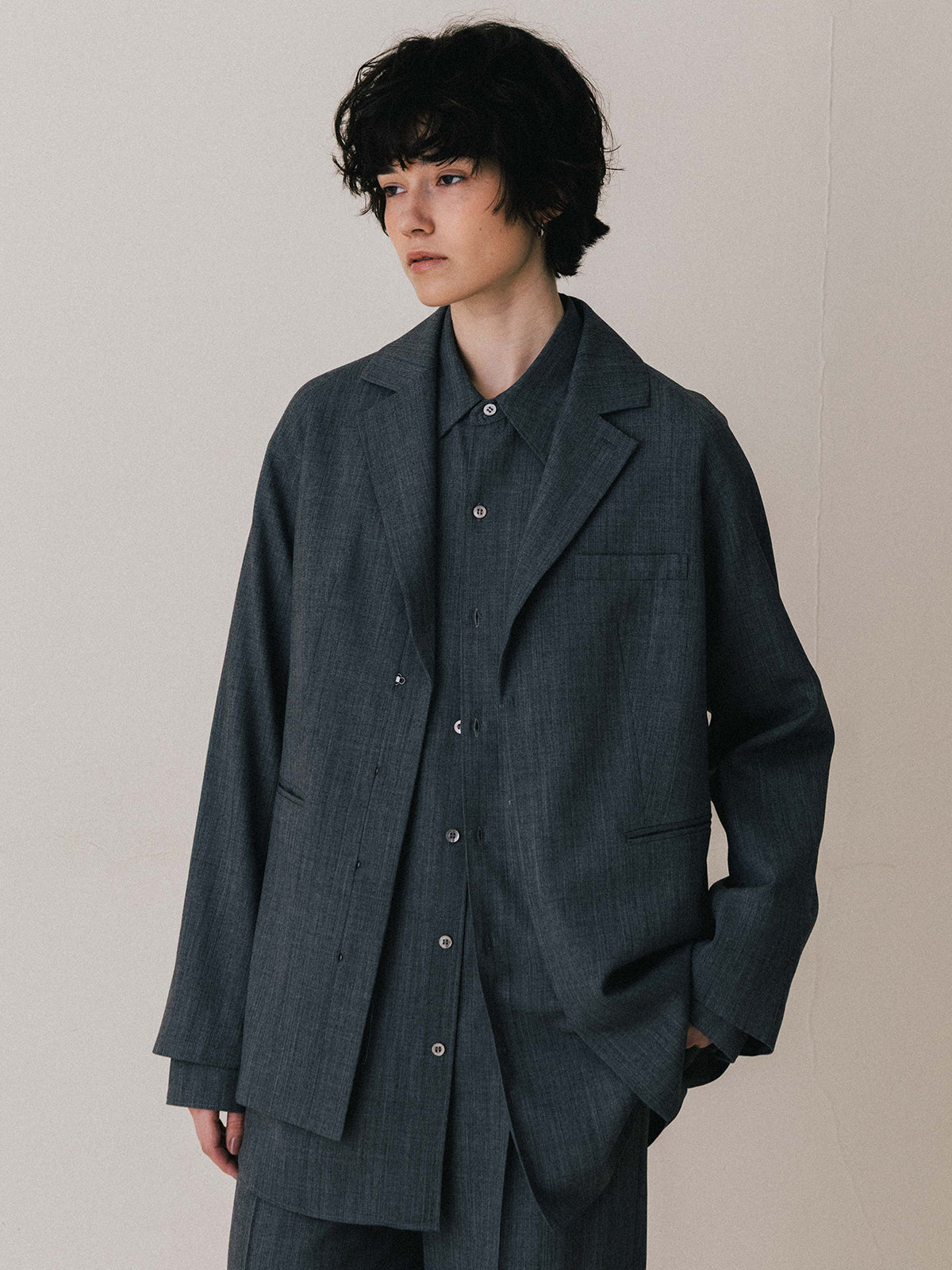 SAVILE WOOL TUCK TROUSERS