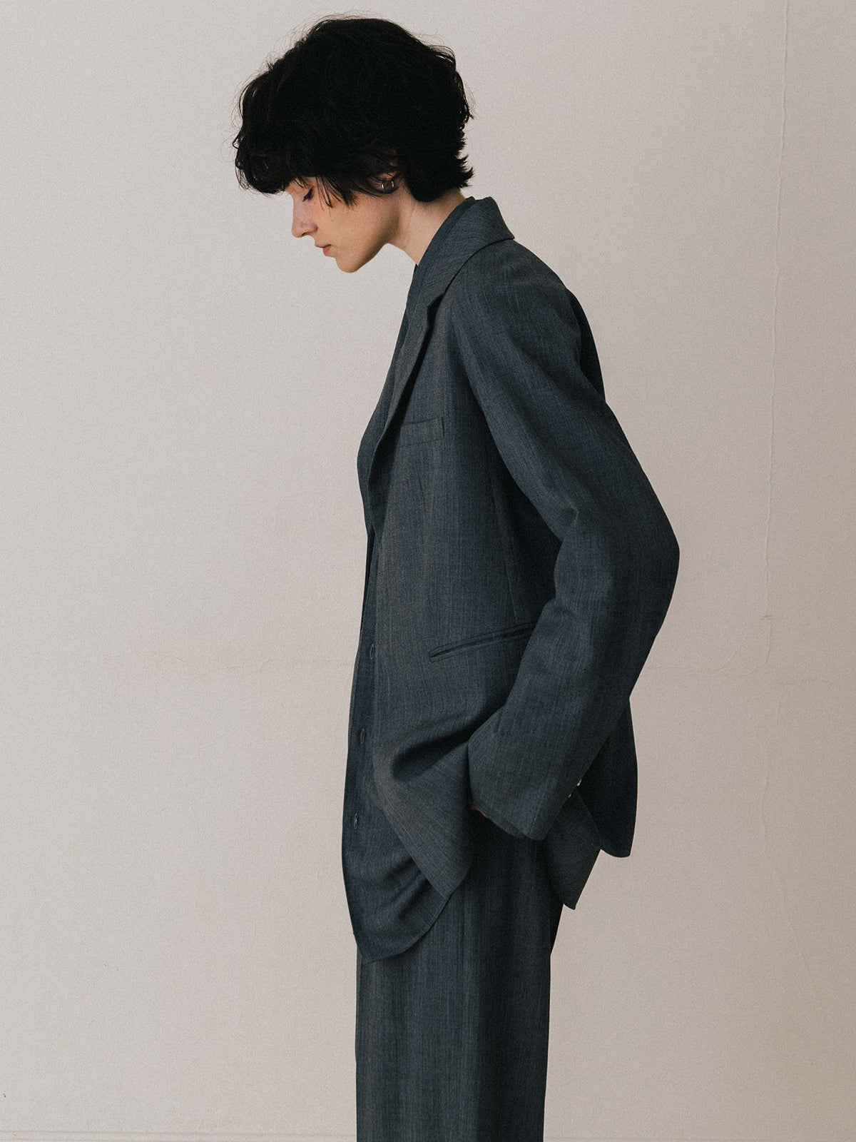 SAVILE WOOL TUCK TROUSERS