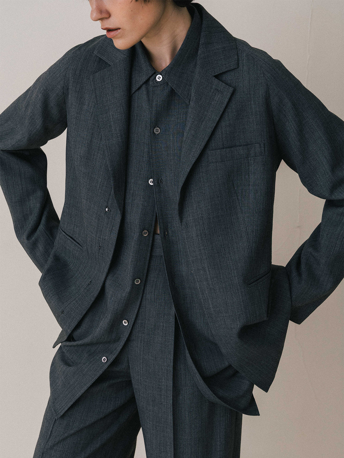 SAVILE WOOL TUCK TROUSERS