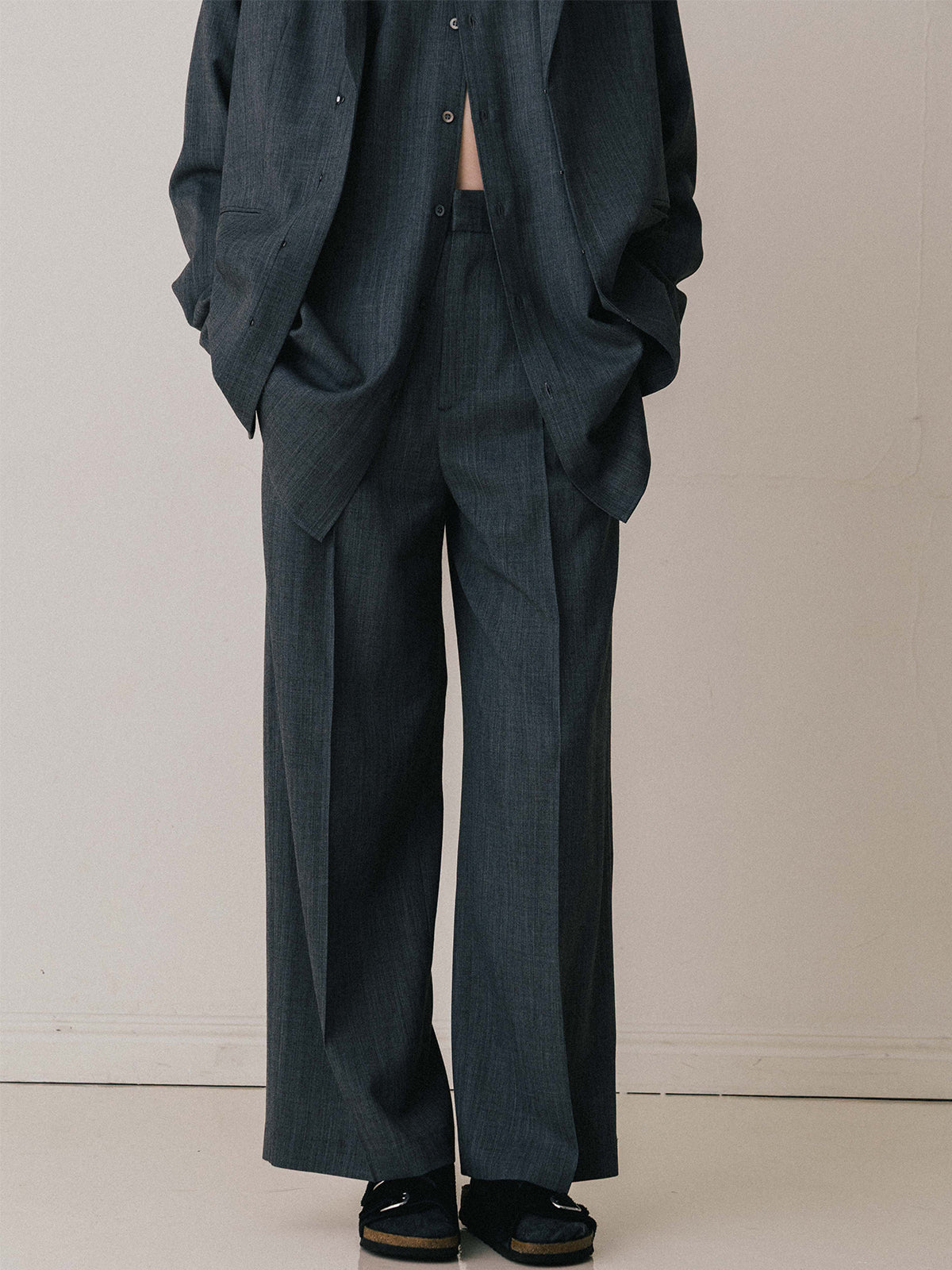 SAVILE WOOL TUCK TROUSERS