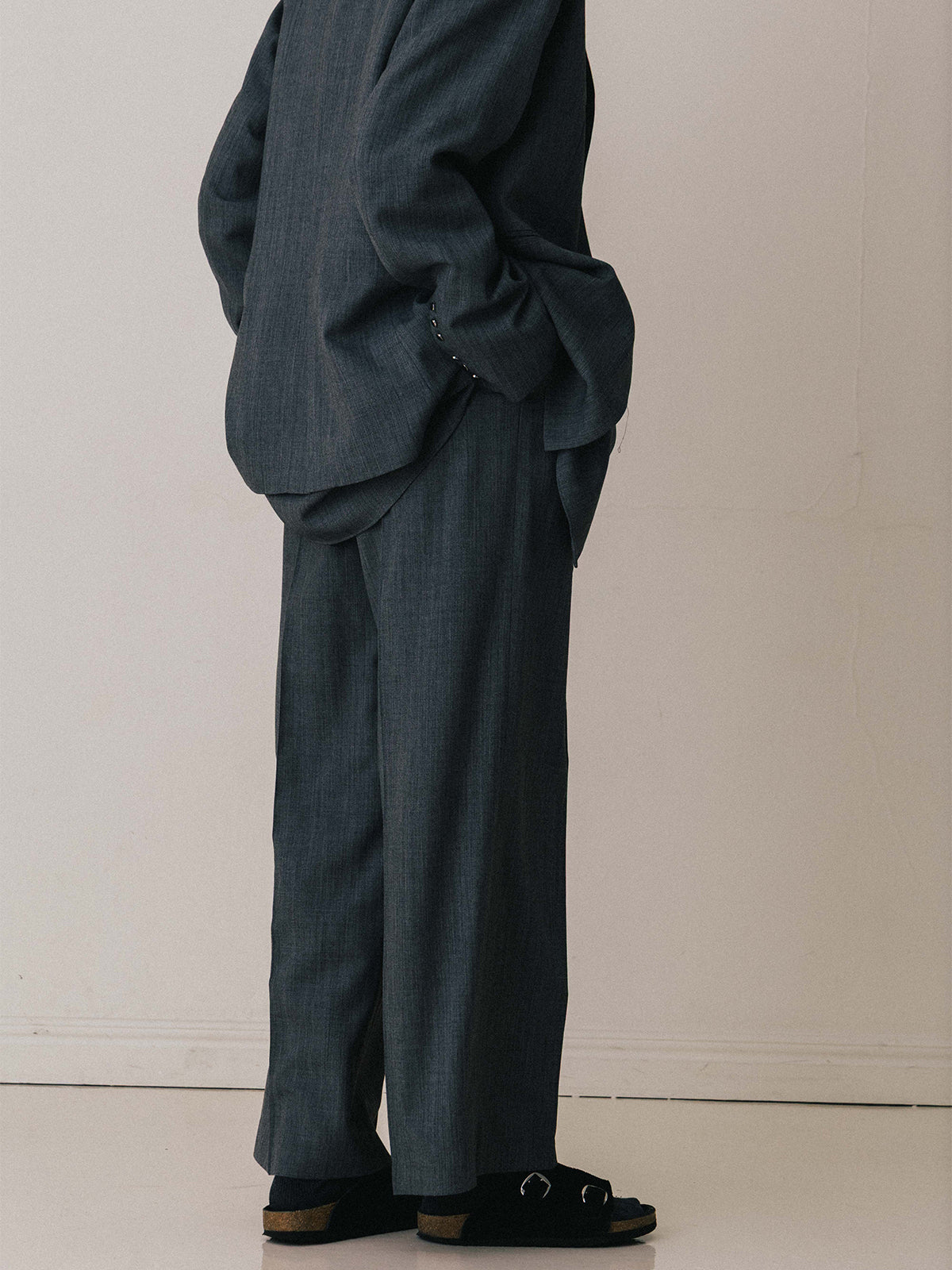 SAVILE WOOL TUCK TROUSERS