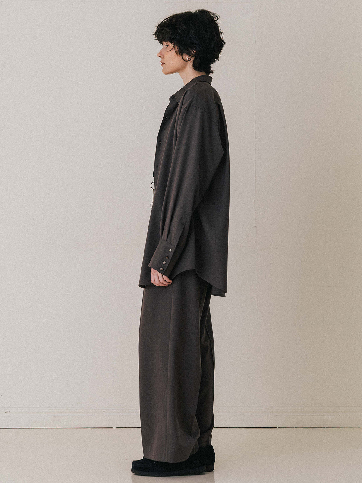 SAVILE WOOL TUCK TROUSERS