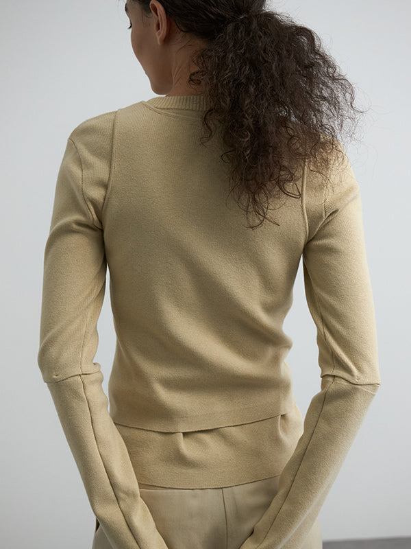 COTTON SILK MULTI KNIT TOPS