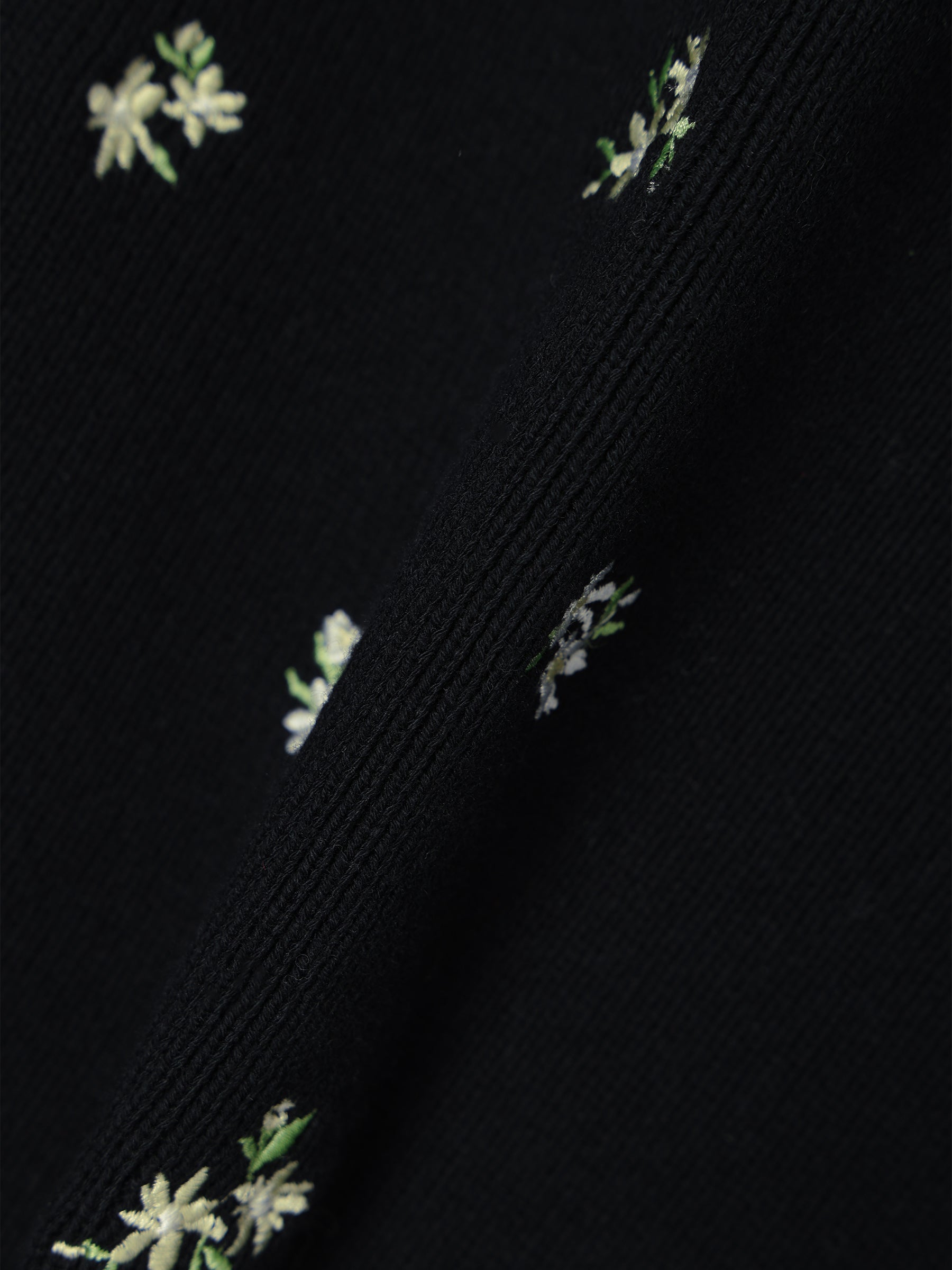 FLOWER EMBROIDERY KNIT PANTS