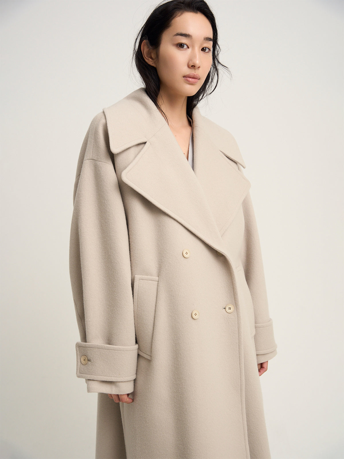 【Venica】Big collar double coat