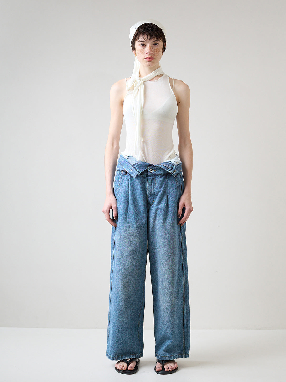 DOUBLE WAIST WIDE PANTS