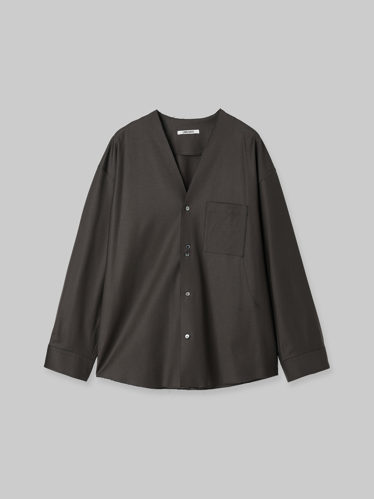 WOOL NOCOLLAR SHIRT