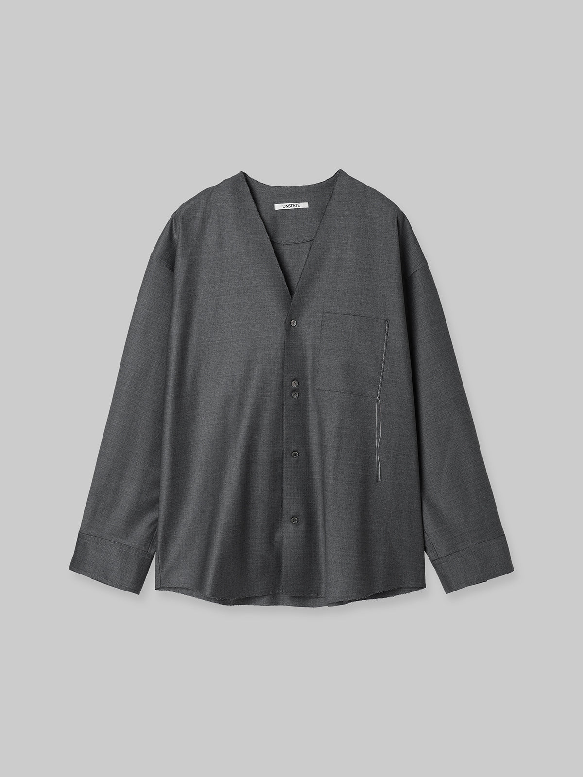 WOOL NOCOLLAR SHIRT