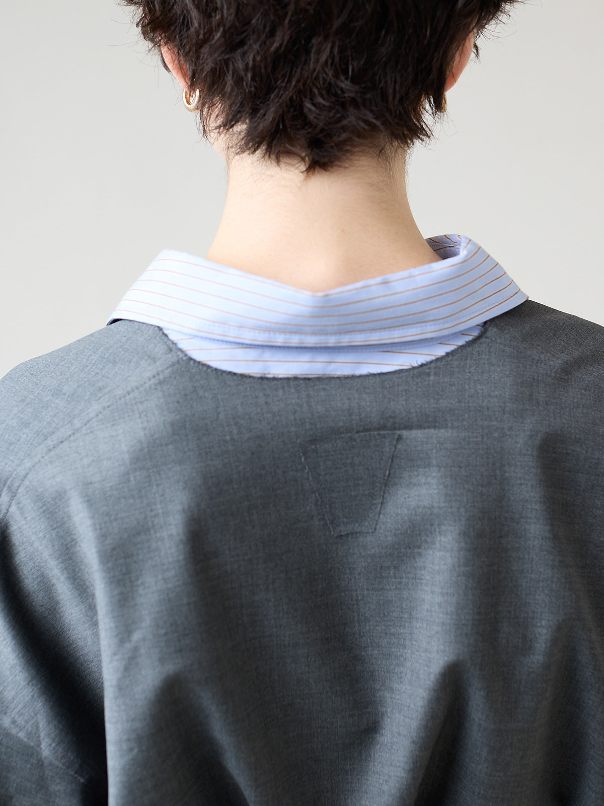 WOOL NOCOLLAR SHIRT