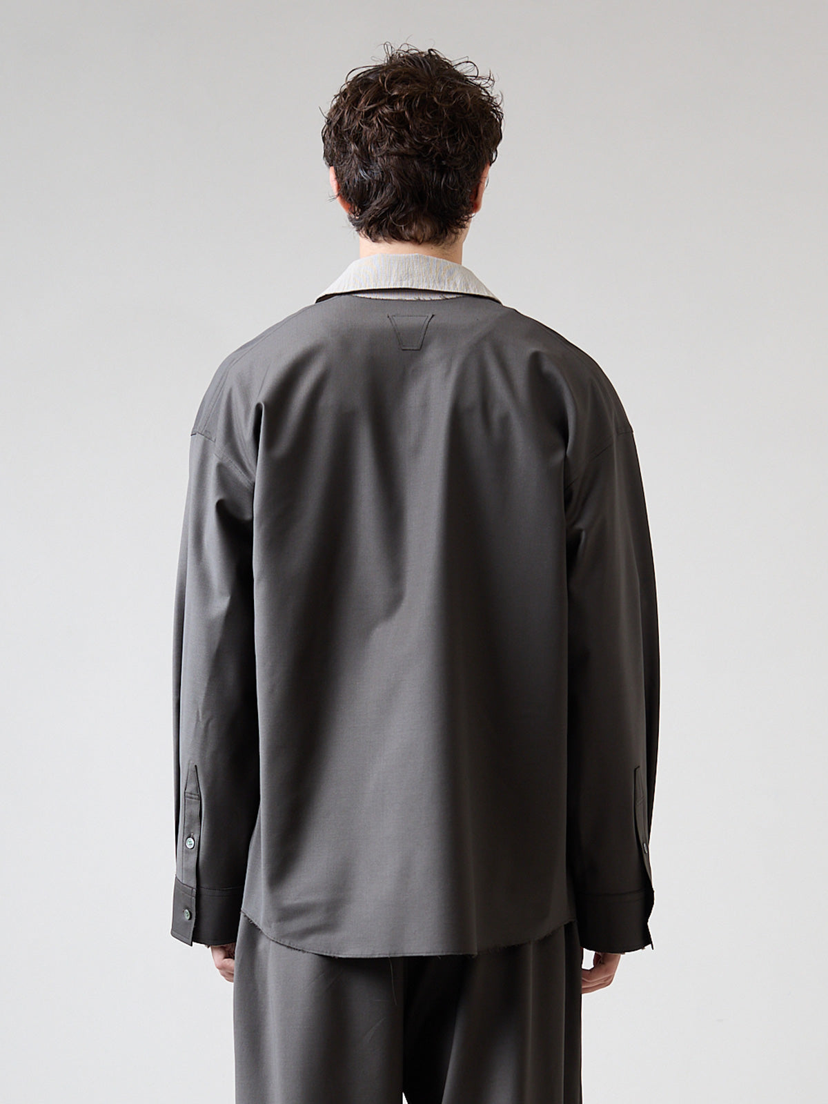 WOOL NOCOLLAR SHIRT