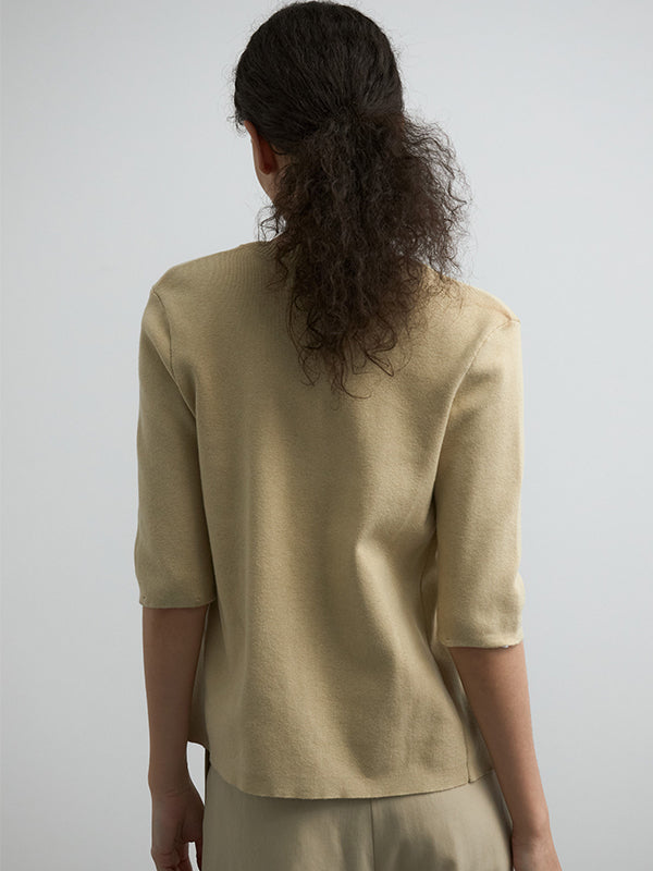 COTTON SILK MULTI KNIT TOPS