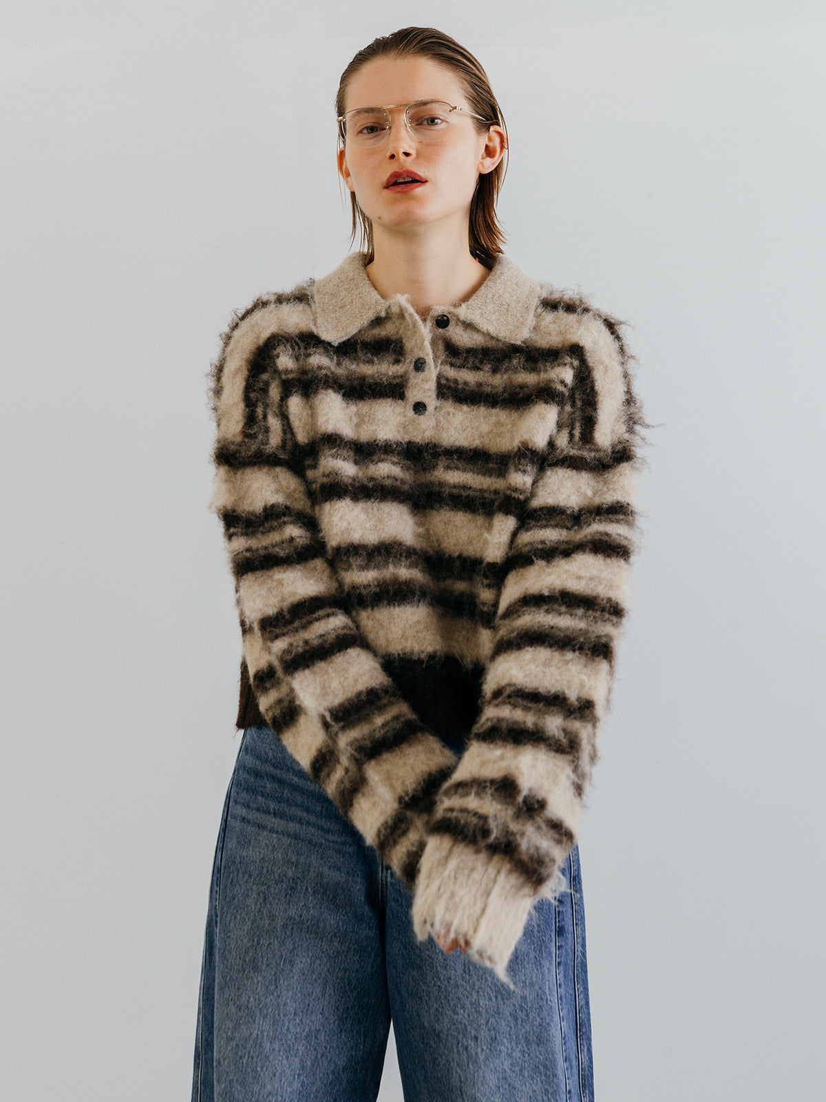 MOHAIR BORDER KNIT