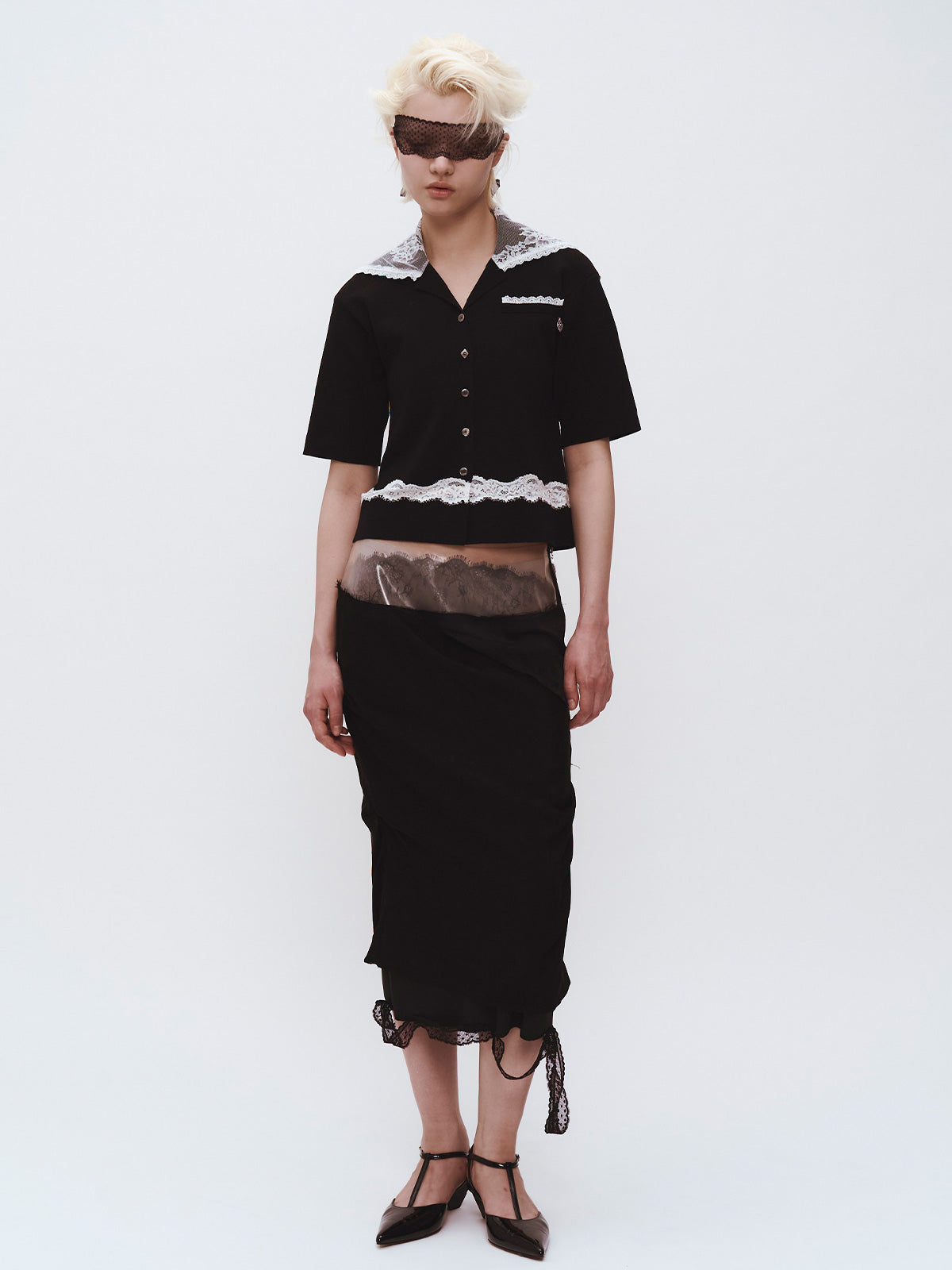 SAILOR COLLAR LACE KNIT