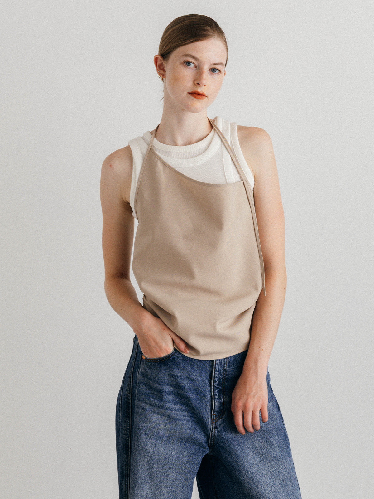 OFFSET RIB TANK TOP