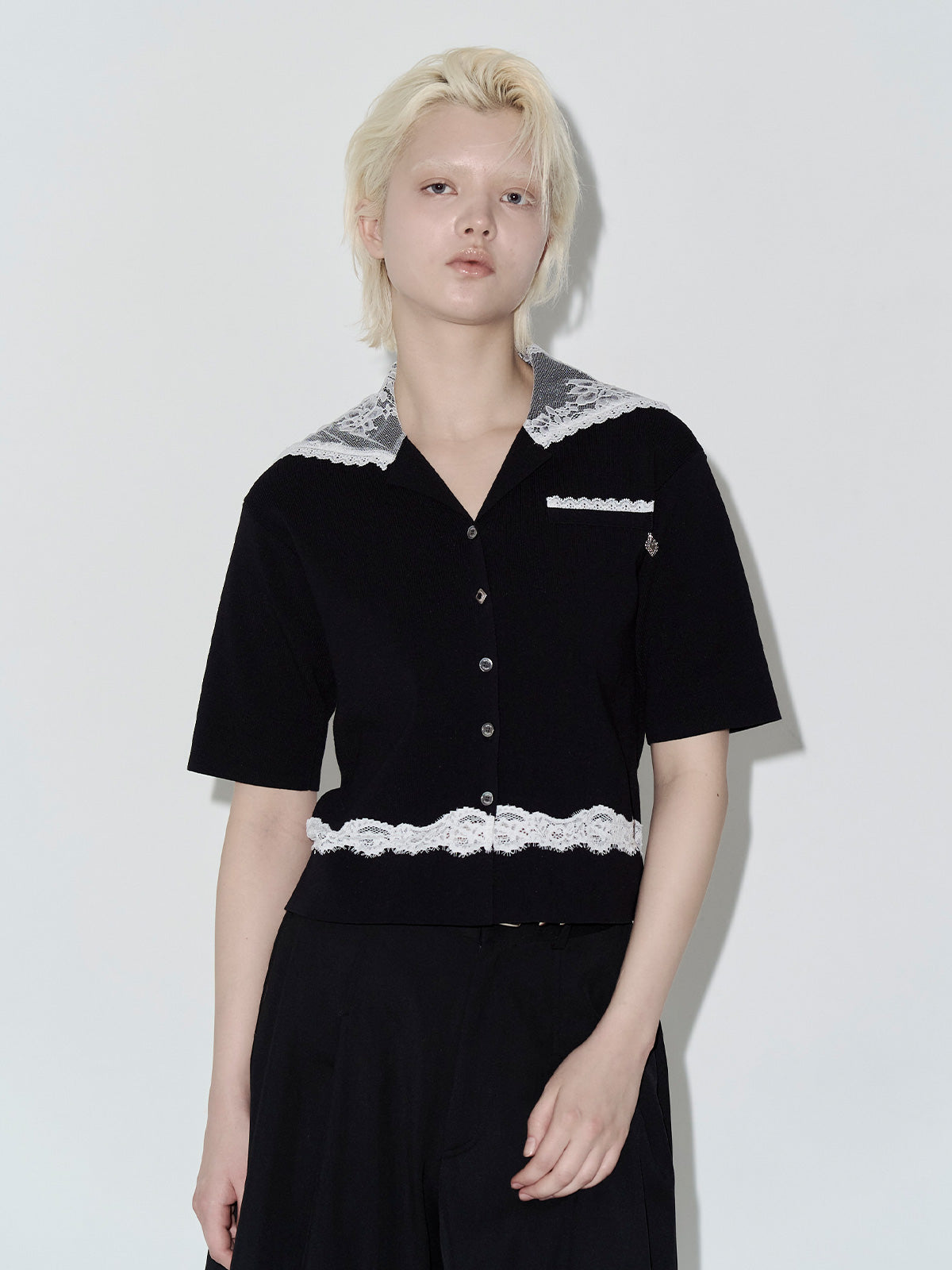 SAILOR COLLAR LACE KNIT