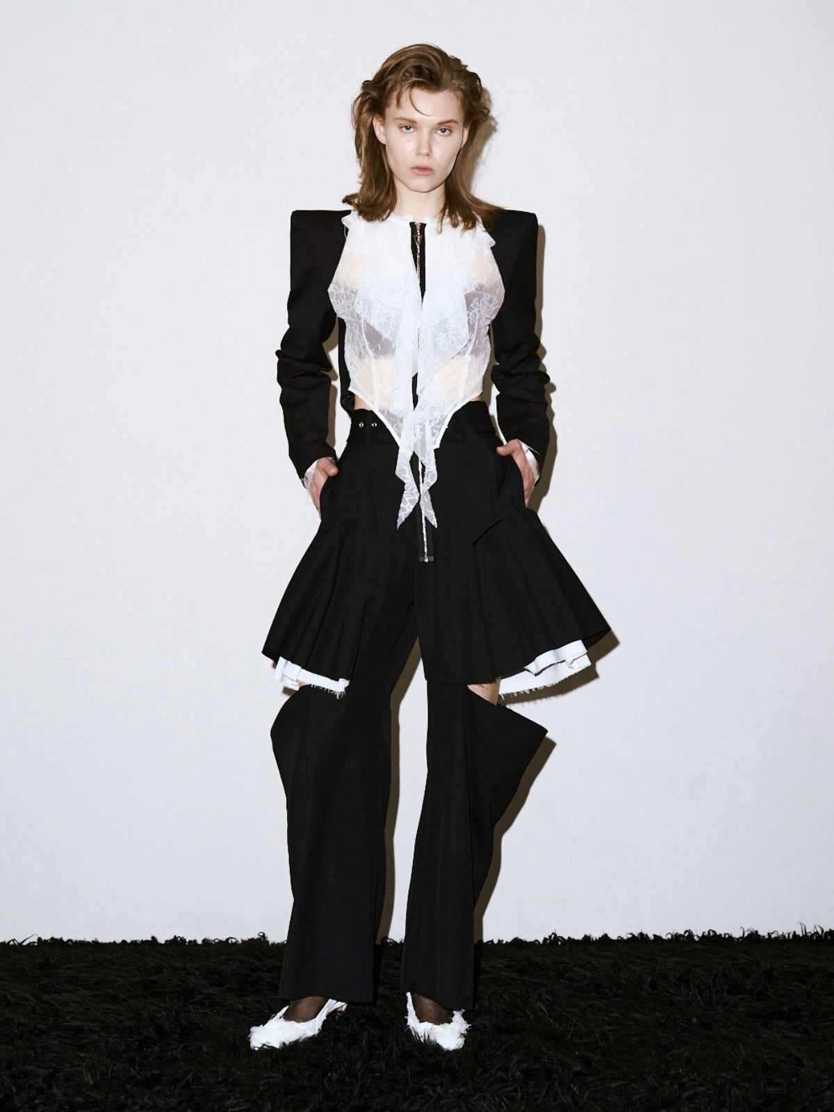 LACE COLLAGE LUCIFER BLOUSE