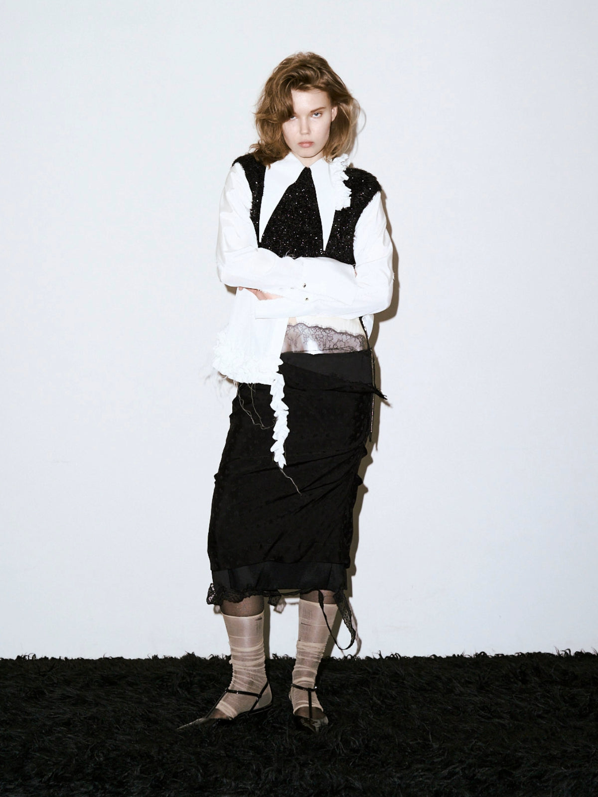 Squall lame fur knit
