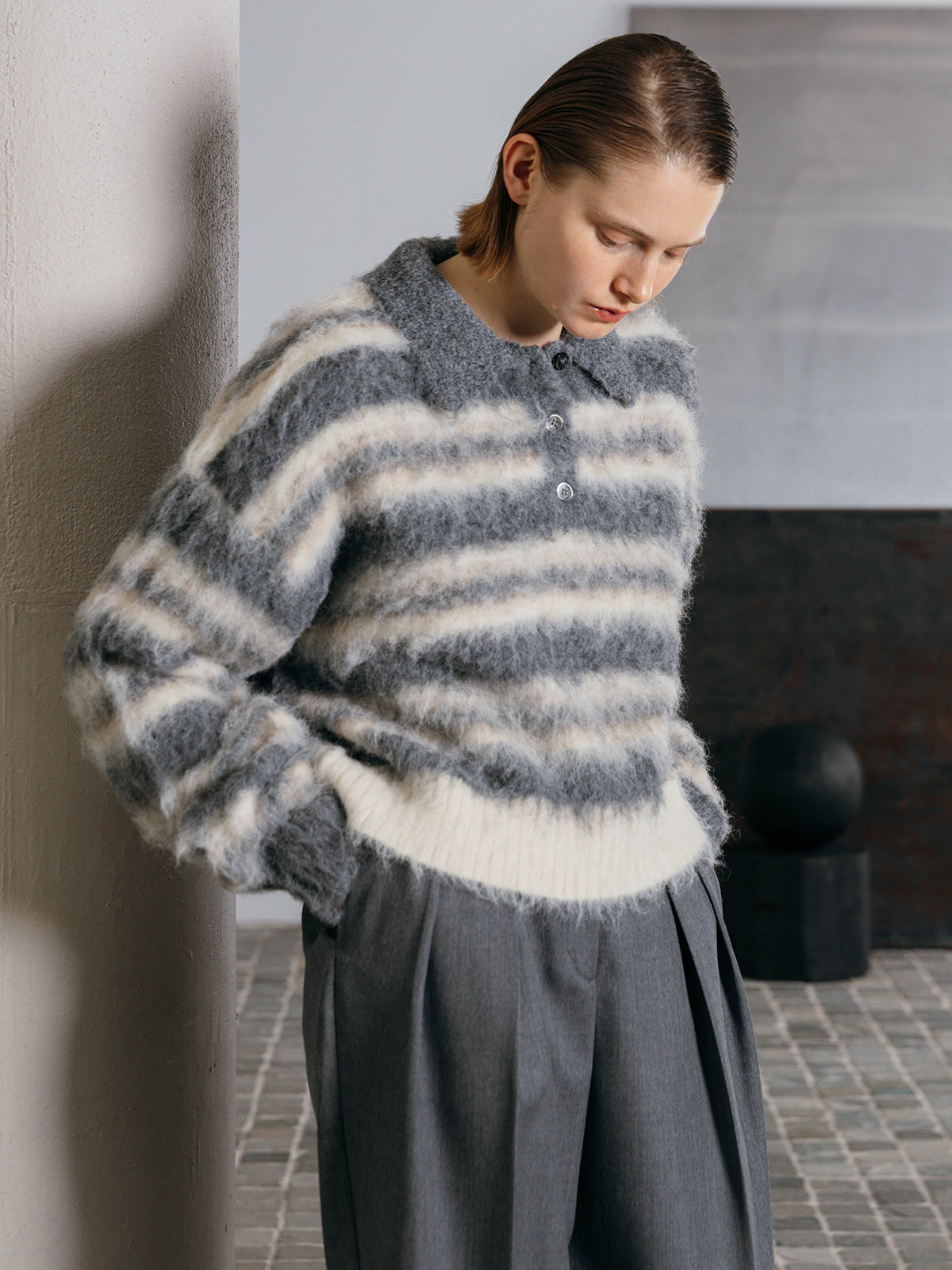 MOHAIR BORDER KNIT