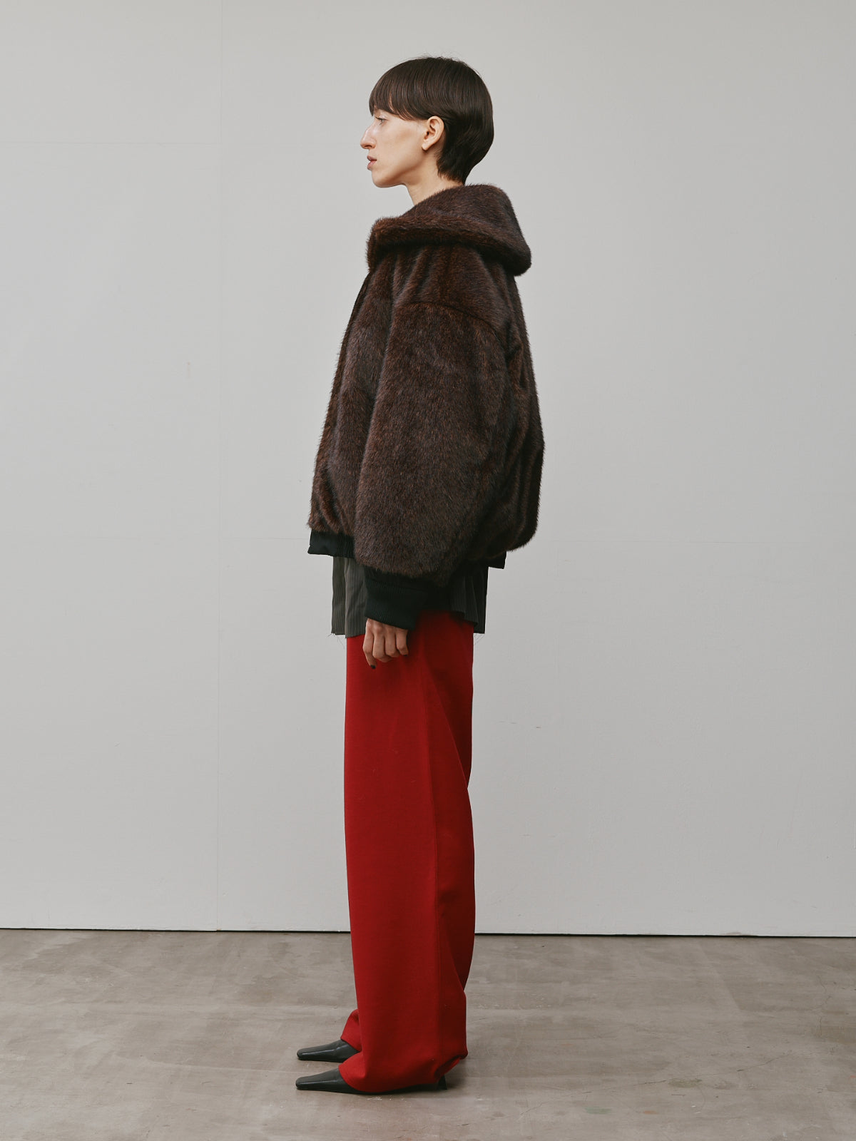 WASH COTTON FUR BOMBER