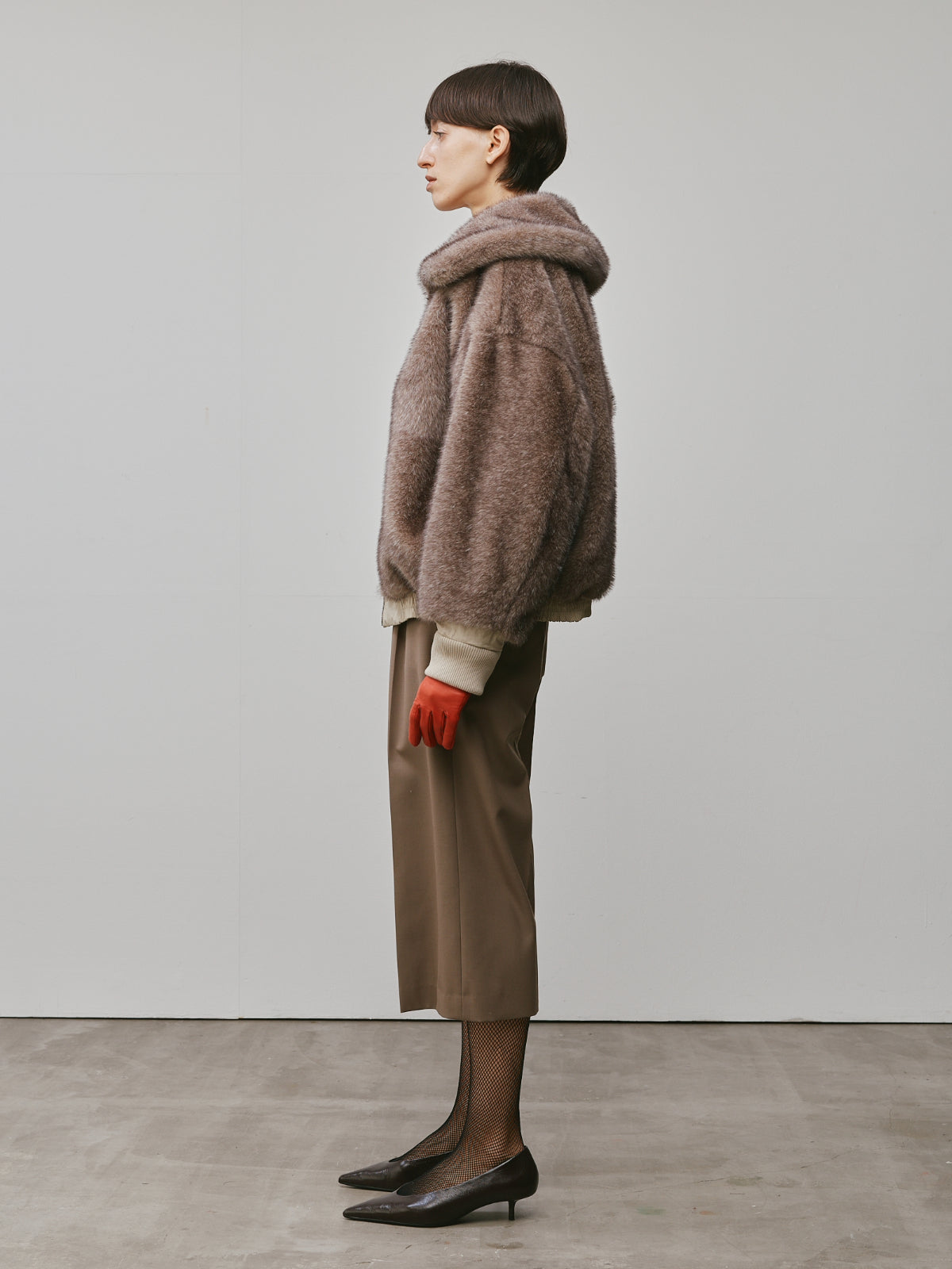 WASH COTTON FUR BOMBER