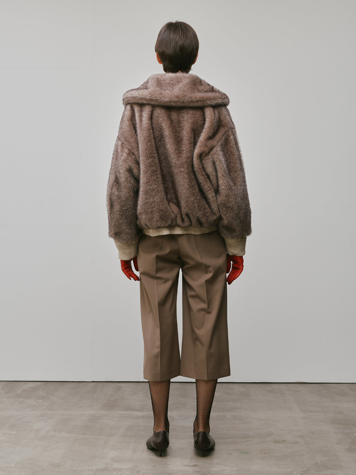 WASH COTTON FUR BOMBER