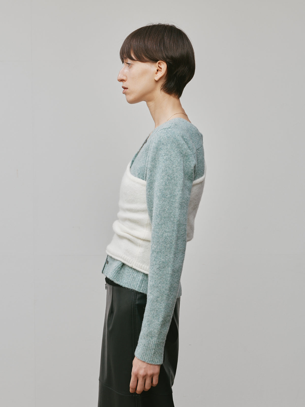 COMBINATION KNIT CARDIGAN