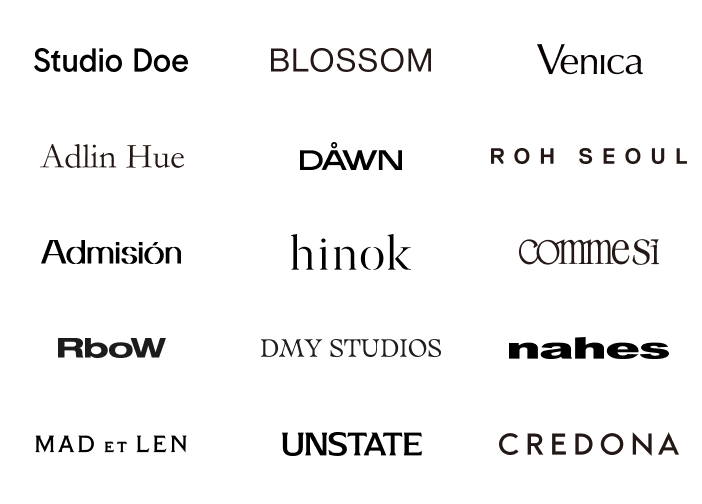 Studio Doe / BLOSSOM / Venica / Adlin Hue / DÅWN / ROH SEOUL