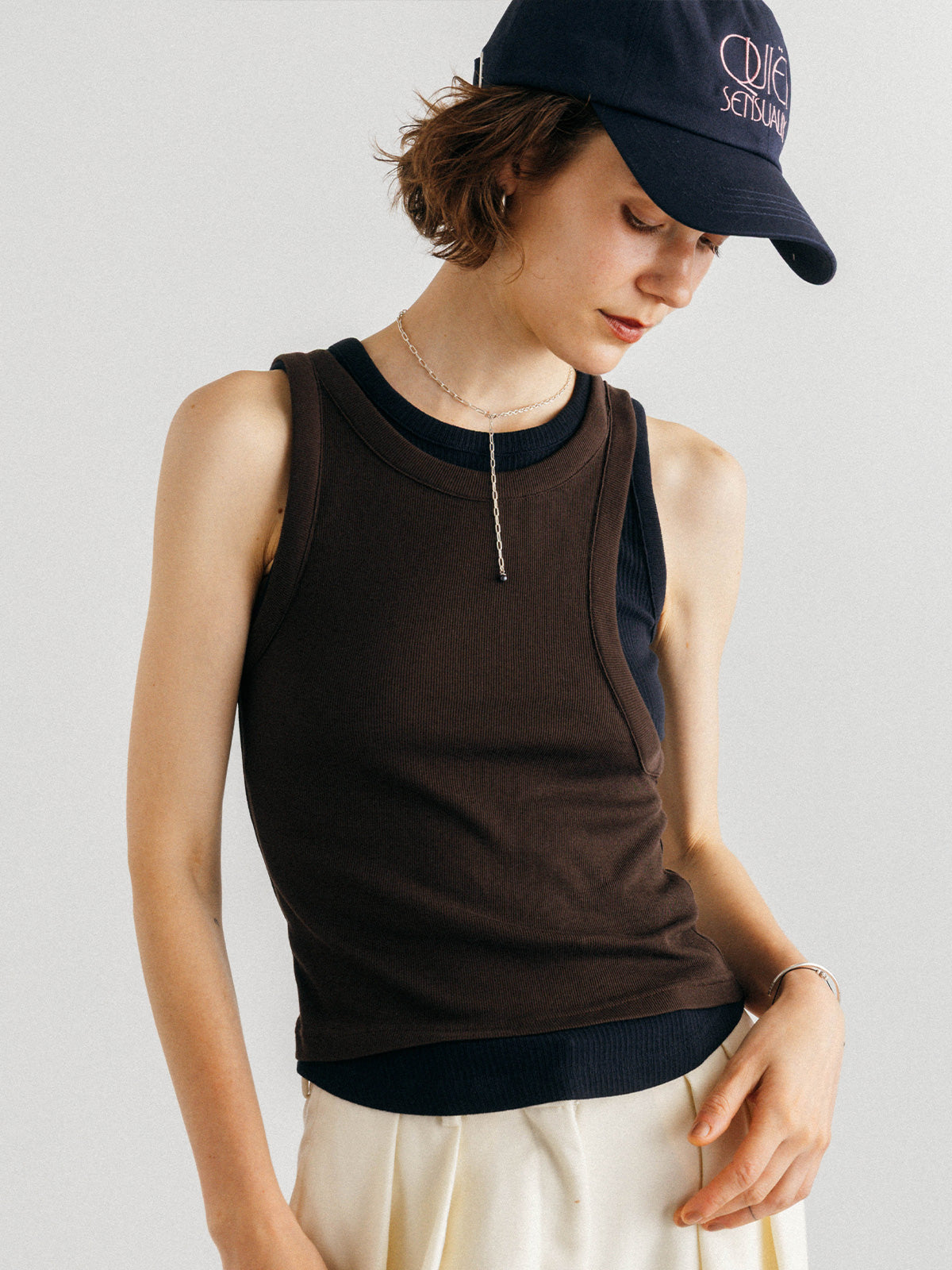 OFFSET RIB TANK TOP
