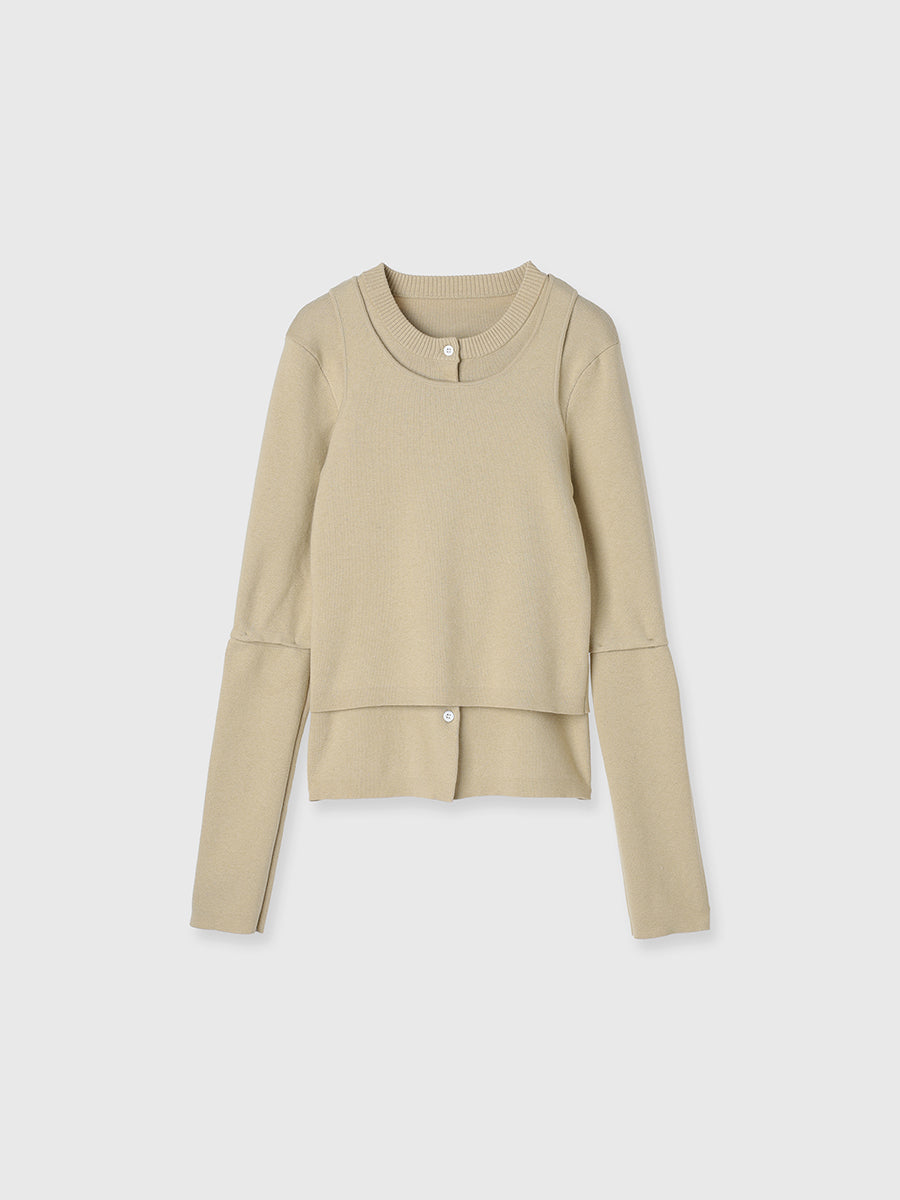 COTTON SILK MULTI KNIT TOPS