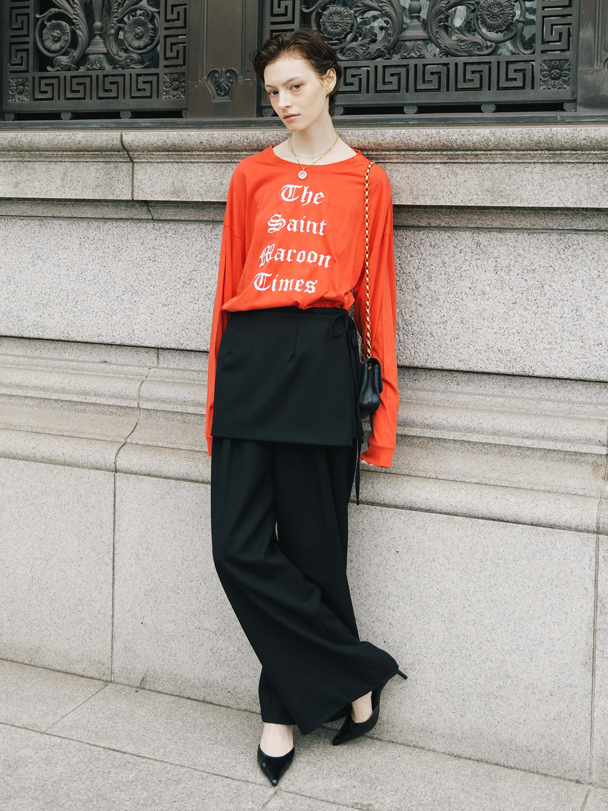 PARMANENT L/S TEE(Sain Maroon Times)