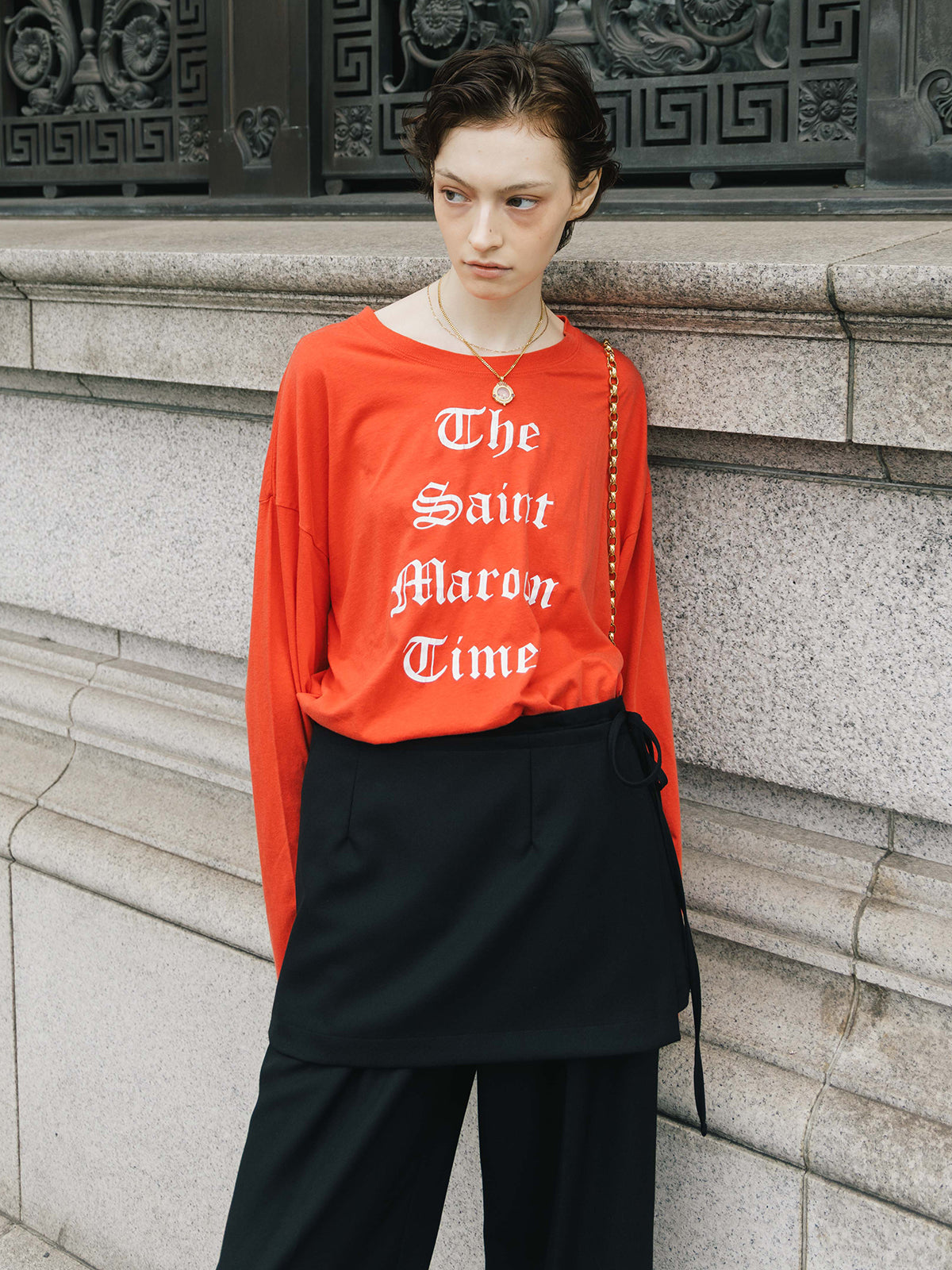 PARMANENT L/S TEE(Sain Maroon Times)