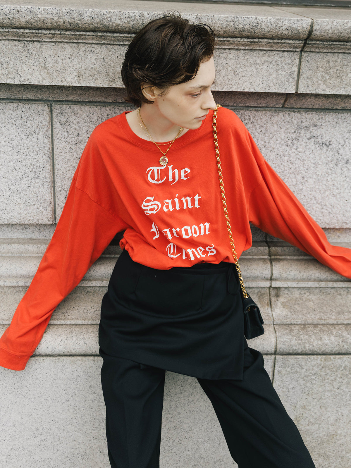 PARMANENT L/S TEE(Sain Maroon Times)