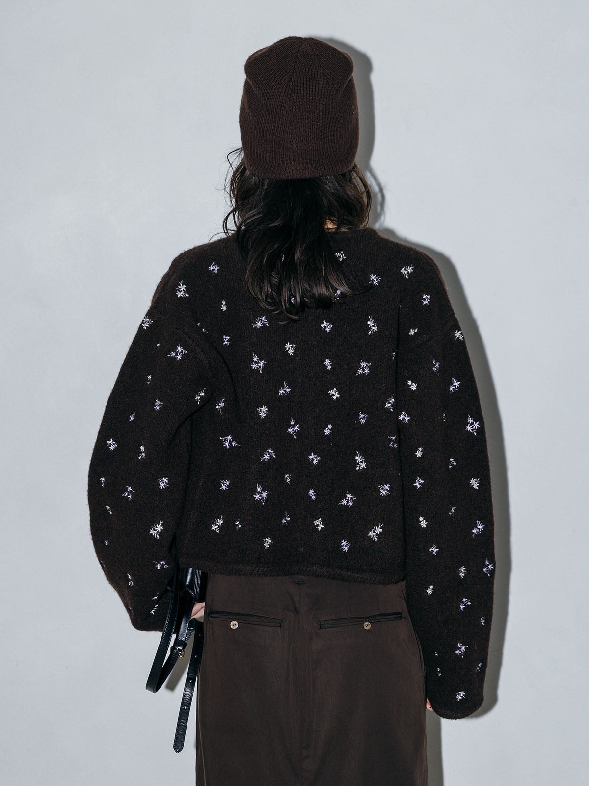 FLOWER EMBROIDERY KNIT JACKET