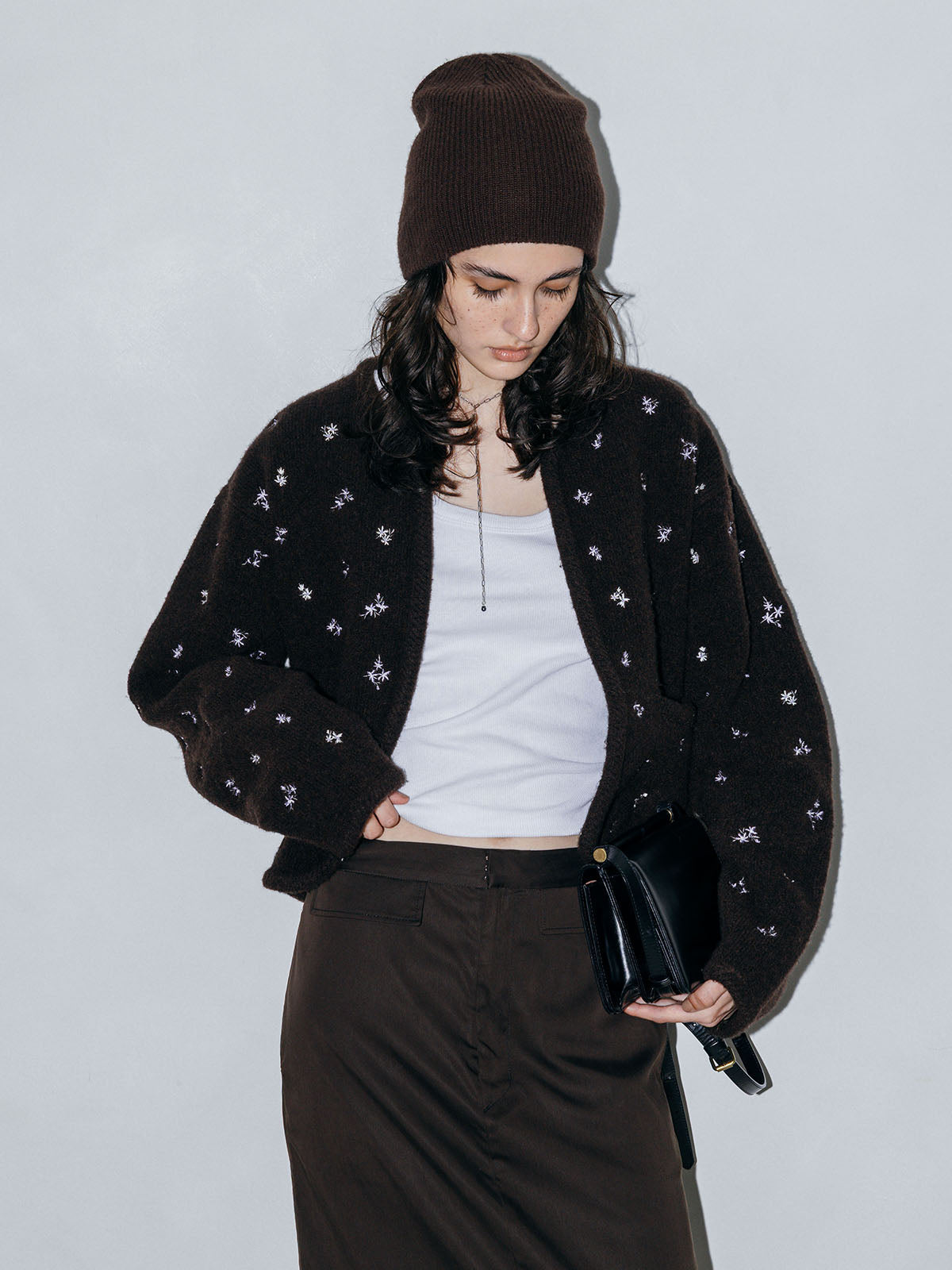 FLOWER EMBROIDERY KNIT JACKET