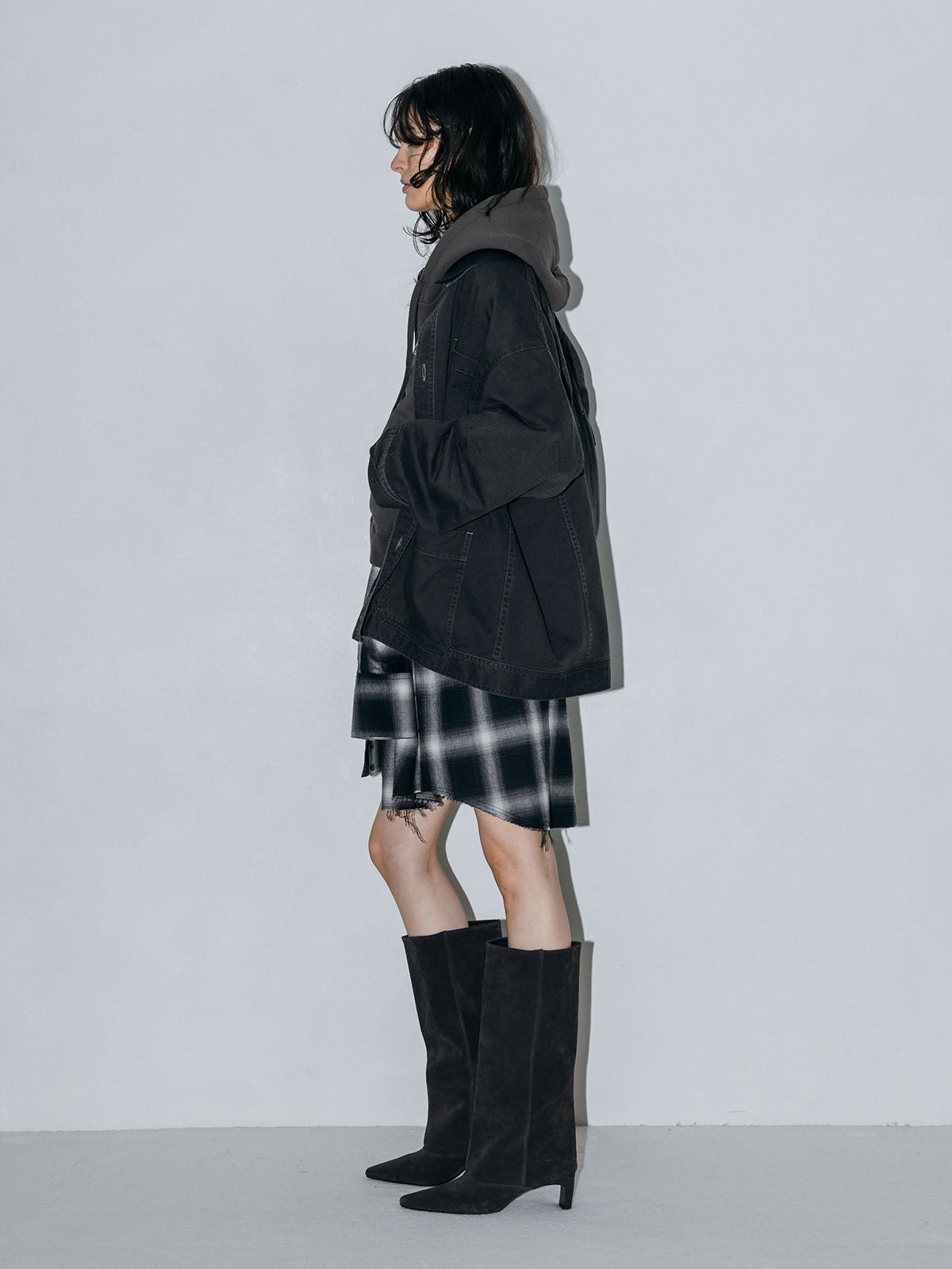 LEATHER COLLAR COVERALL