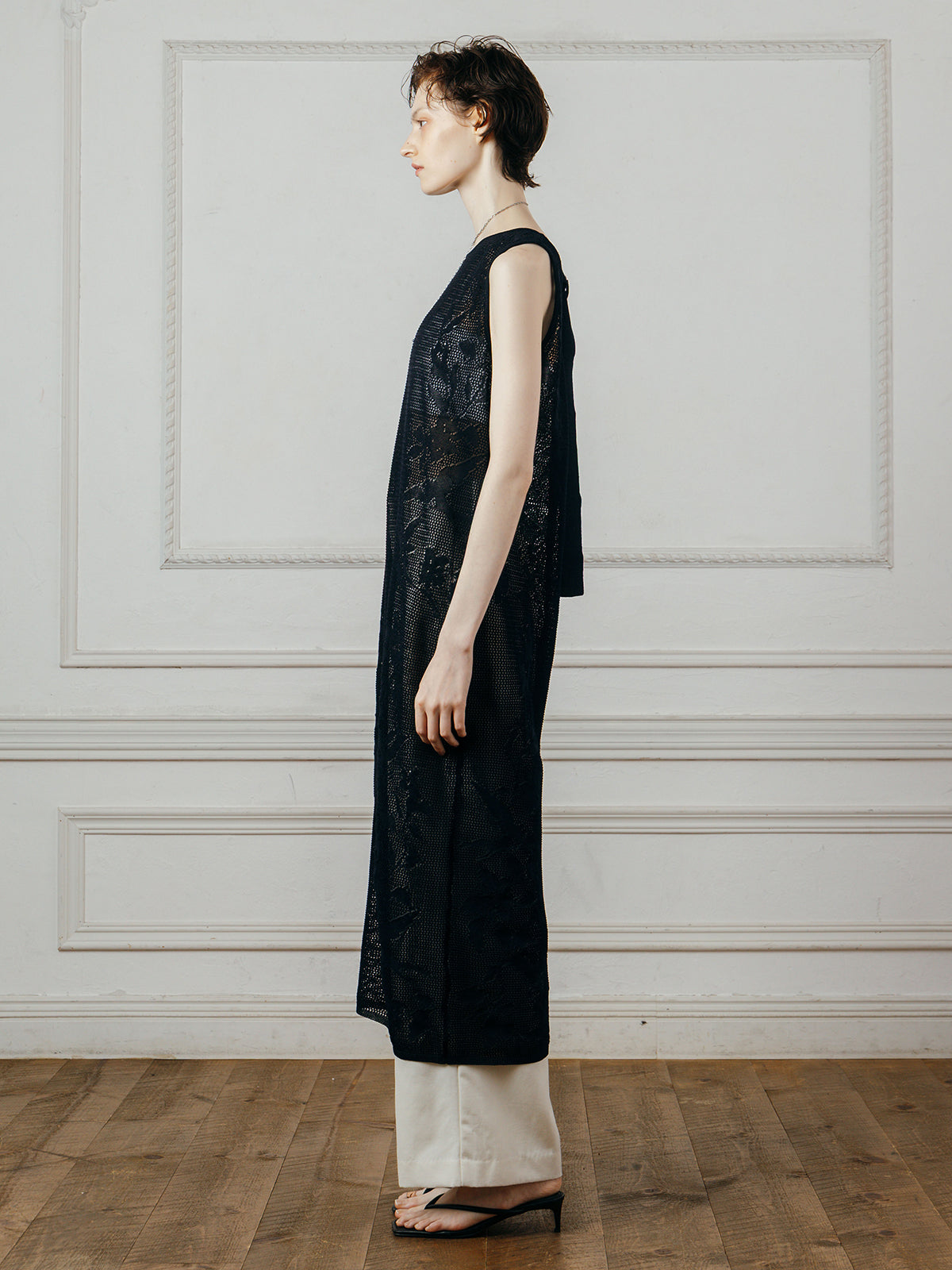 LACE KNIT ONE-PIECE
