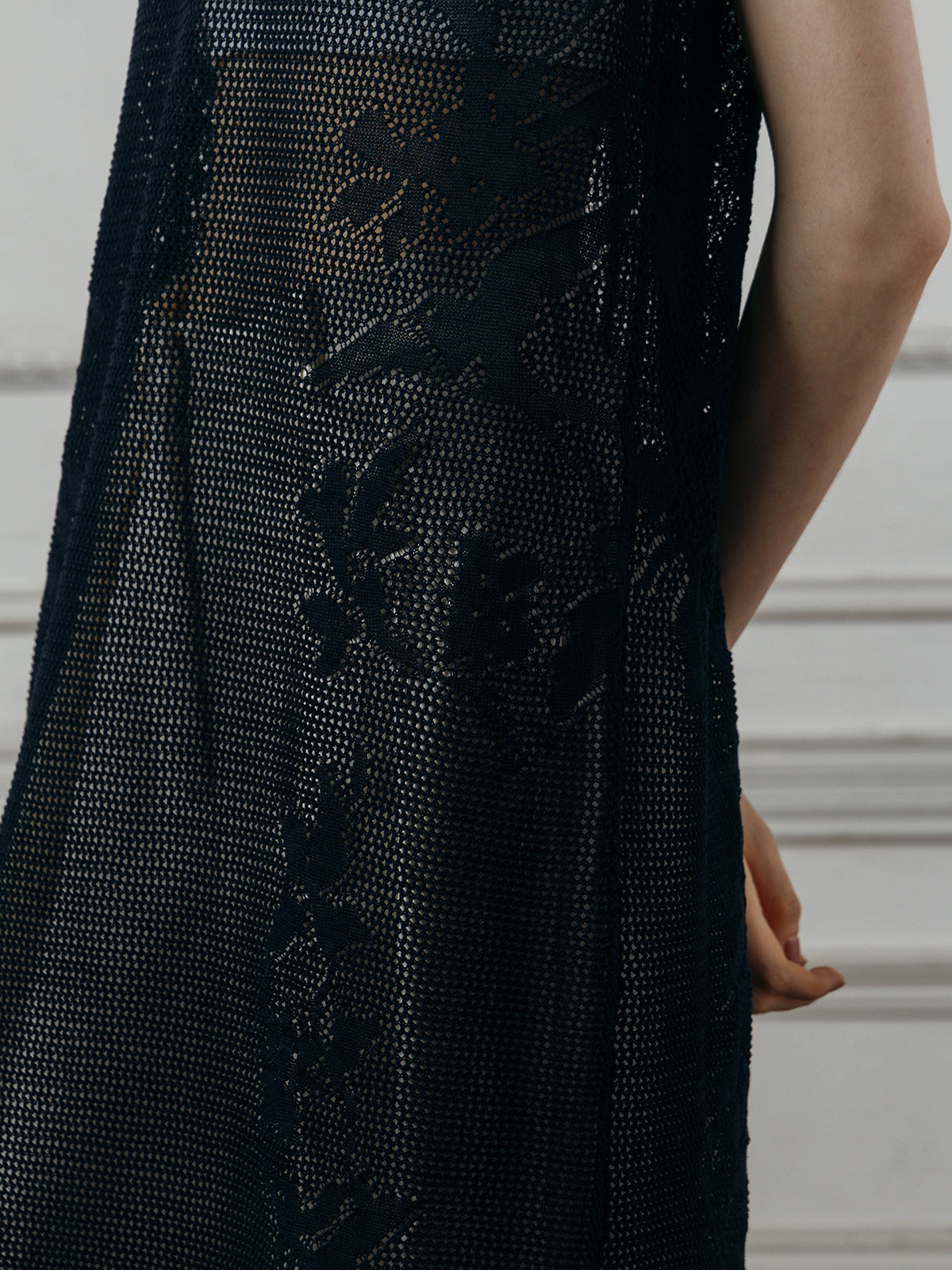 LACE KNIT ONE-PIECE