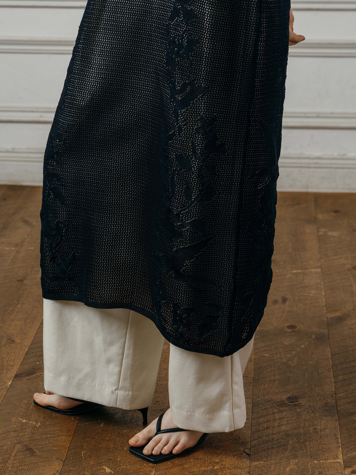 LACE KNIT ONE-PIECE
