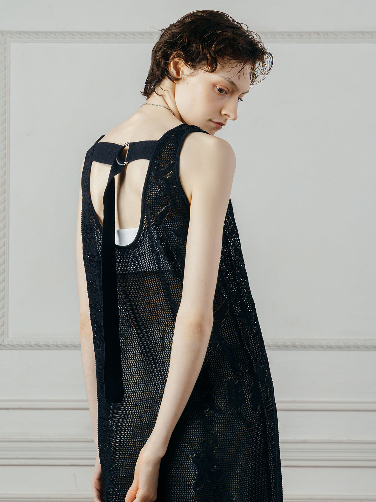 LACE KNIT ONE-PIECE