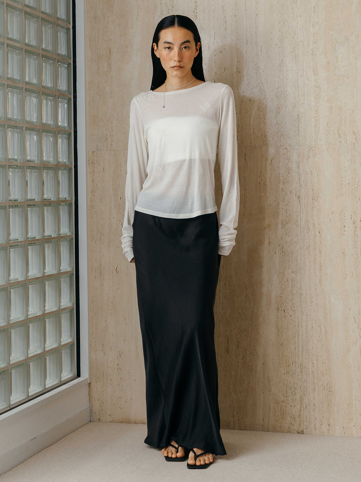 EMBROIDERY SHEER TOPS