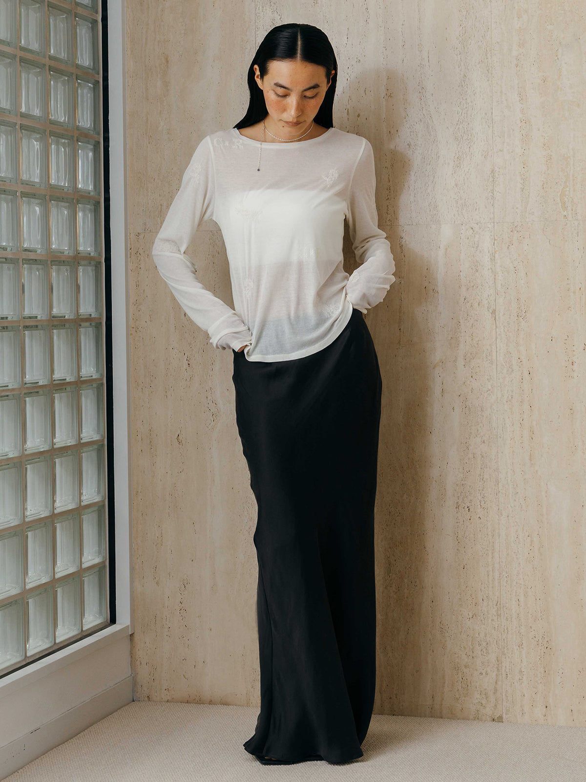 EMBROIDERY SHEER TOPS