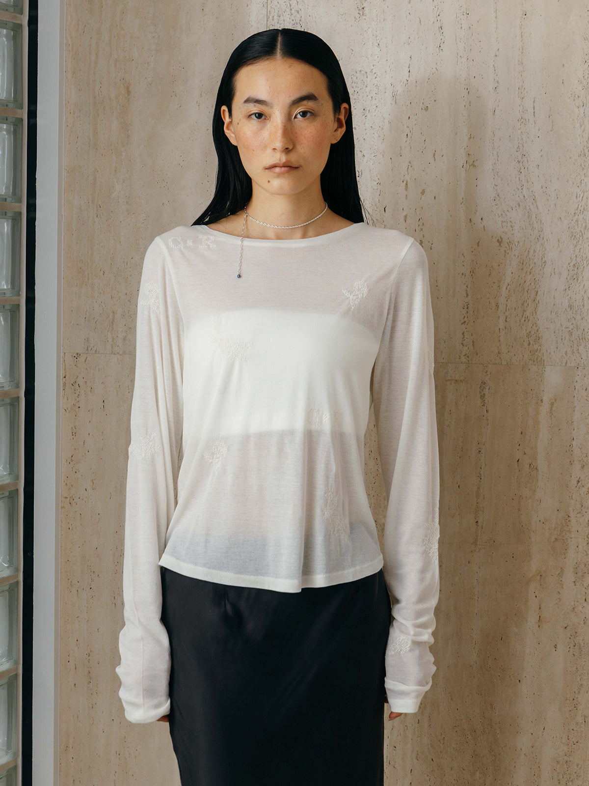 EMBROIDERY SHEER TOPS