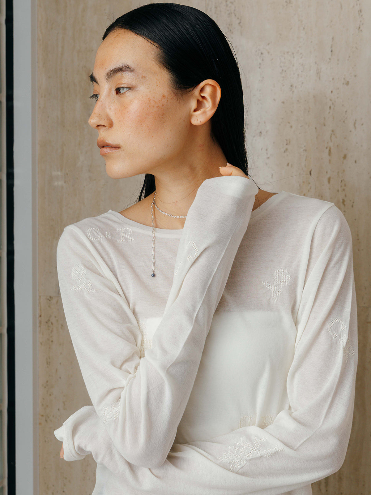 EMBROIDERY SHEER TOPS